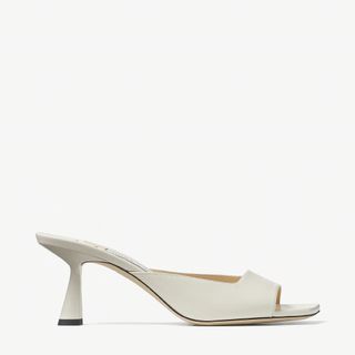 Jimmy Choo + Zania Latte Nappa Leather Mules