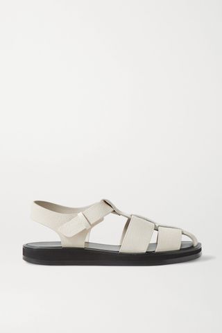 The Row + Fisherman Woven Textured-Leather Sandals