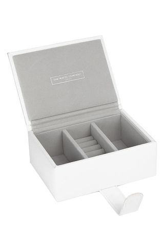 The White Company + Leather Travel Jewelry Box