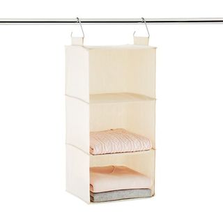 The Container Store + 3-Compartment Natural Canvas Hanging Sweater Organizer