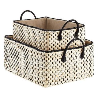 The Container Store + Loft Woven Storage Bins With Handles
