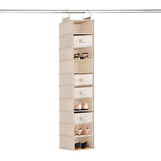 The Container Store + Taupe 10-Compartment Hanging Shoe Organizer