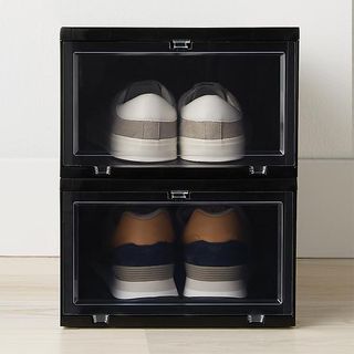 The Container Store + Large Black Drop-Front Shoe Box