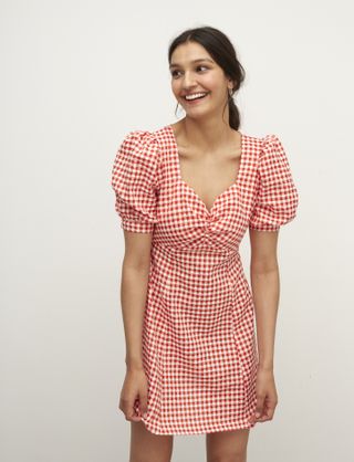 Nobody's Child + Red Textured Gingham Penny Mini Dress