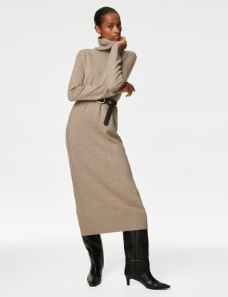Autograph + Merino Wool Rich Knitted Dress With Cashmere