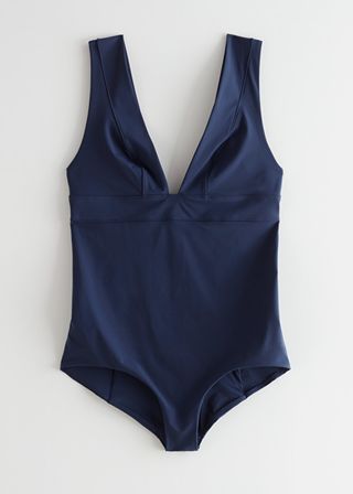 & Other Stories + Plunging V-Neck Swimsuit