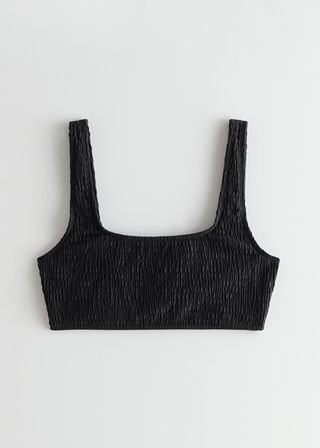 & Other Stories + Ruched Square Neck Bikini Top