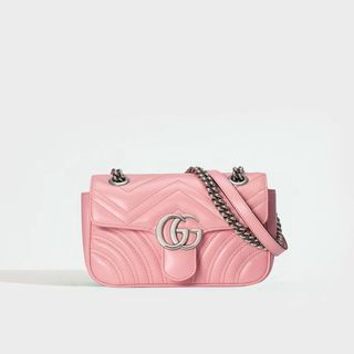 Gucci + GG Marmont Mini Matelassé Shoulder Bag in Wild Rose