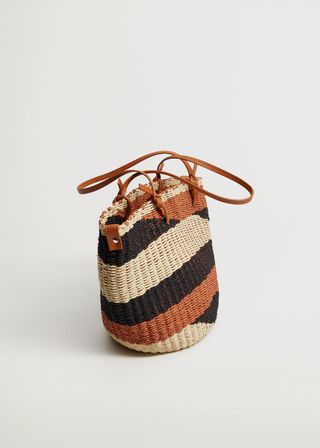 Mango + Raffia Basket Bag