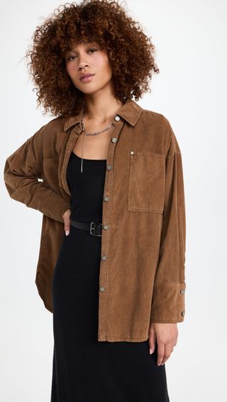 Free People + Baby Cord Button Down Jacket