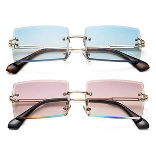 Debuff + Rimless Rectangle Sunglasses