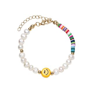 Huiphong + Smiley Happy Face Pearl Bracelet