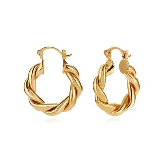 Lilie & White + Twisted Gold Chunky Hoop Earrings
