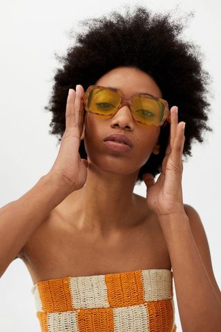 Urban Outfitters + Ash Translucent Rectangle Sunglasses