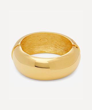 Kenneth Jay Lane + Gold-Plated Wide Domed Bangle