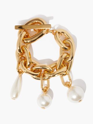 Paco Rabanne + XL Link Faux-Pearl Charm Bracelet