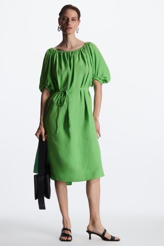 COS + Off-The-Shoulder Puff-Sleeve Dress