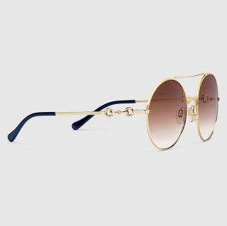 Gucci + Round-Frame Sunglasses