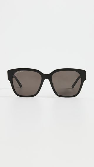 Balenciaga + BB-Logo Square Acetate Sunglasses