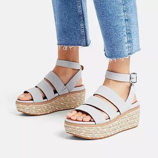 FitFlop + Espadrille Suede Wedge Sandals