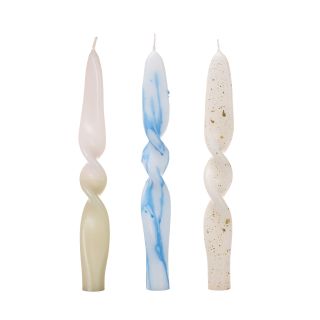 Curated Candles Co. + Handmade Twisted Taper Candles Set of 3