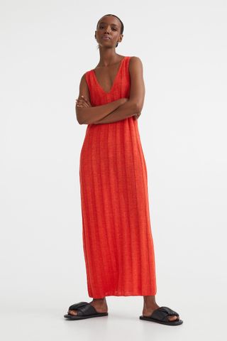 H&M + Rib-Knit Silk-Blend Dress