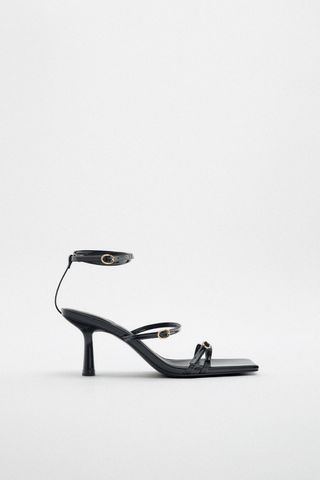 Zara + Shiny High-Heeled Sandals