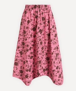 Ganni + Rose Print Organic Cotton Circle Skirt