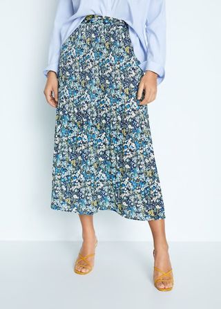 Mango + Violeta Slit-Front Skirt