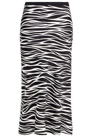 Anine Bing + Zebra-Print Midi Skirt
