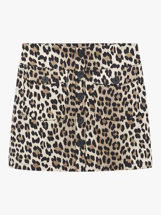 Mango + Animal Print Mini Skirt