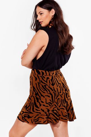 Nasty Gal + Tiger Ruffle Mini Skirt