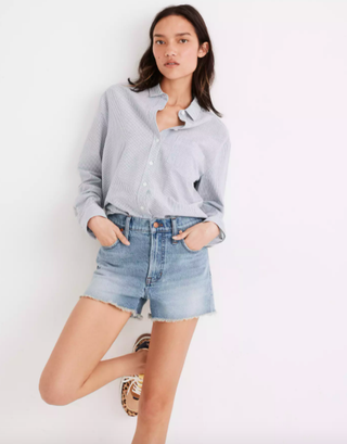Madewell + The Perfect Jean Short in Balsam Wash