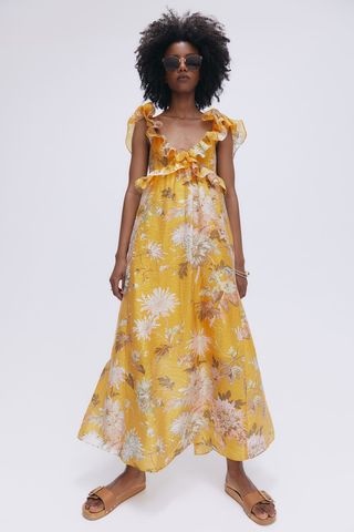 H&M + Lyocell-Blend Flounced Dress