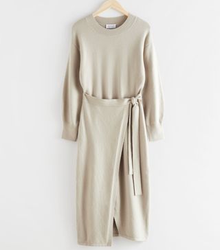 & Other Stories + Knitted Midi Wrap Dress