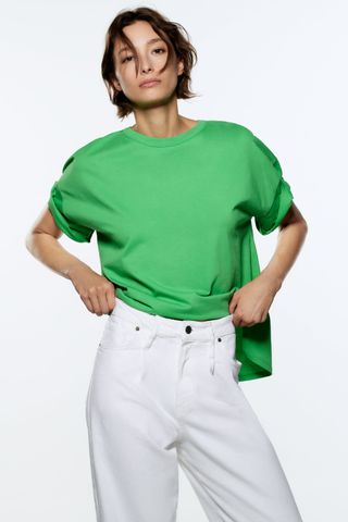Zara + Oversized Cotton T-Shirt