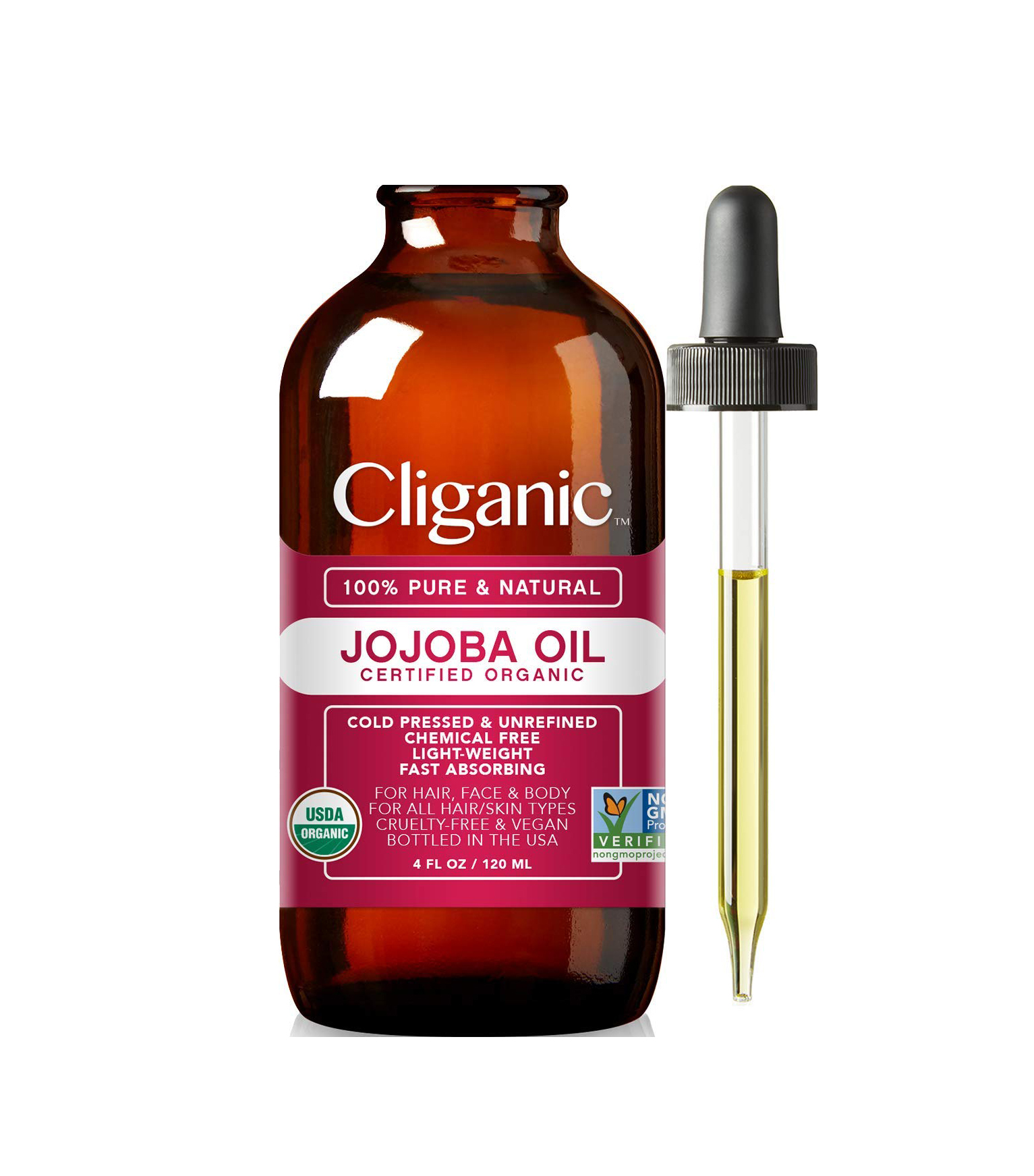 Cliganic + Organic Jojoba Oil