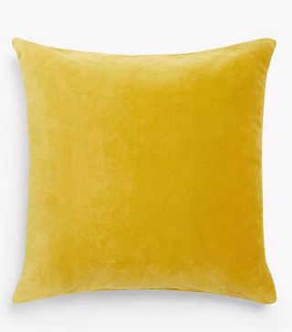 John Lewis & Partners + Cotton Velvet Cushion in Gold