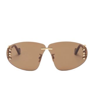 Loewe + Anagram-Hinge Rimless Mask Metal Sunglasses