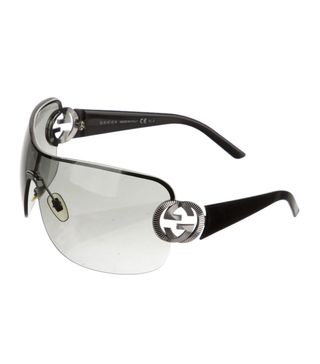 Gucci + Interlocking G Logo Shield Sunglasses