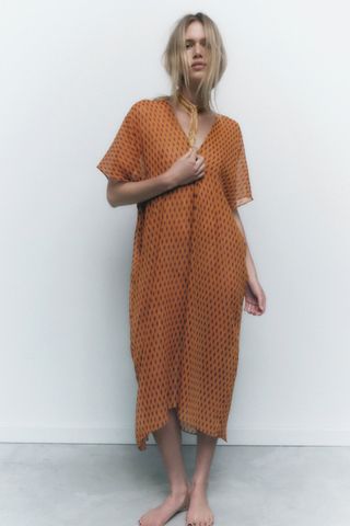 Zara + Printed Tunic Dress