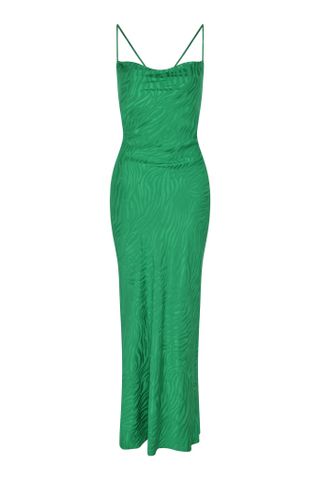 Omnes + Riviera Maxi Dress in Green Zebra Jacquard