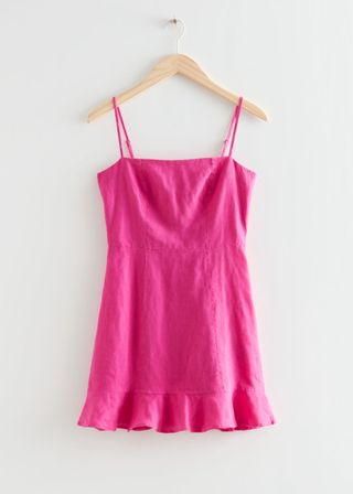 & Other Stories + Ruffled Strappy Mini Dress