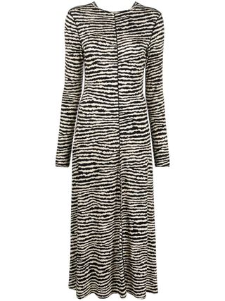 Proenza Schouler White Label + Animal-Print Midi Dress