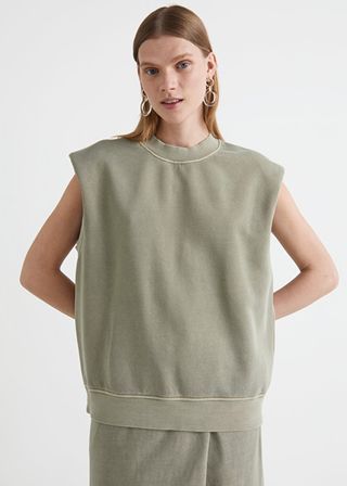 & Other Stories + Relaxed Padded Shoulder Top