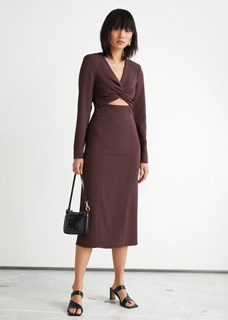 & Other Stories + Side Slit Cut Out Midi Dress