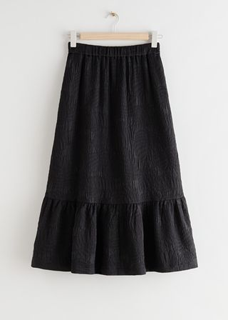 & Other Stories + Textured Tiered Midi Skirt