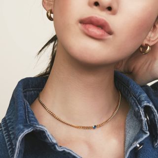 Mejuri + Chunky Curb Chain Gemstone Necklace