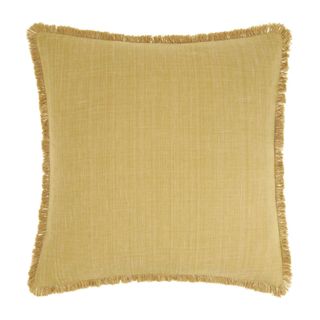 Gap Home + Cross-Hatch Decorative Square Throw Pillow With Frayed Edge Mustard 22 x 22