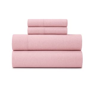 Gap Home + T-Shirt Soft Melange Jersey Sheet Set, Queen, Blush, 4-Pieces